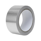 Roll of silver tape on a white background