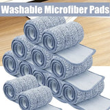 2-piece replacement microfiber mop pads for effective floor cleaning and dust removal.