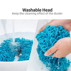 Flexible Micro Fiber Duster With Telescopic Stainless Steel Handle for Fan Cleaning Specially( random color )