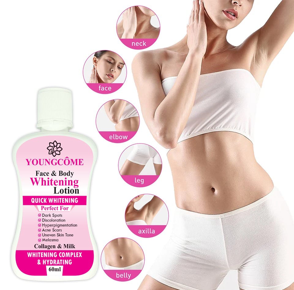 YOUNGCOME 60ml Face Body Whitening Lotion Underarm Brightening Private Underarm Body Cream Legs Whitening Parts