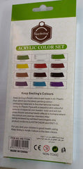 12-Color Professional Acrylic Paint Set (12ml Tubes)