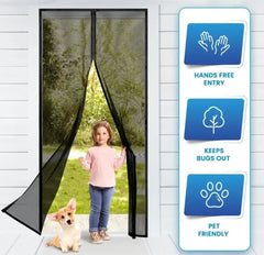 Hands-Free Magnetic Mesh Screen Door