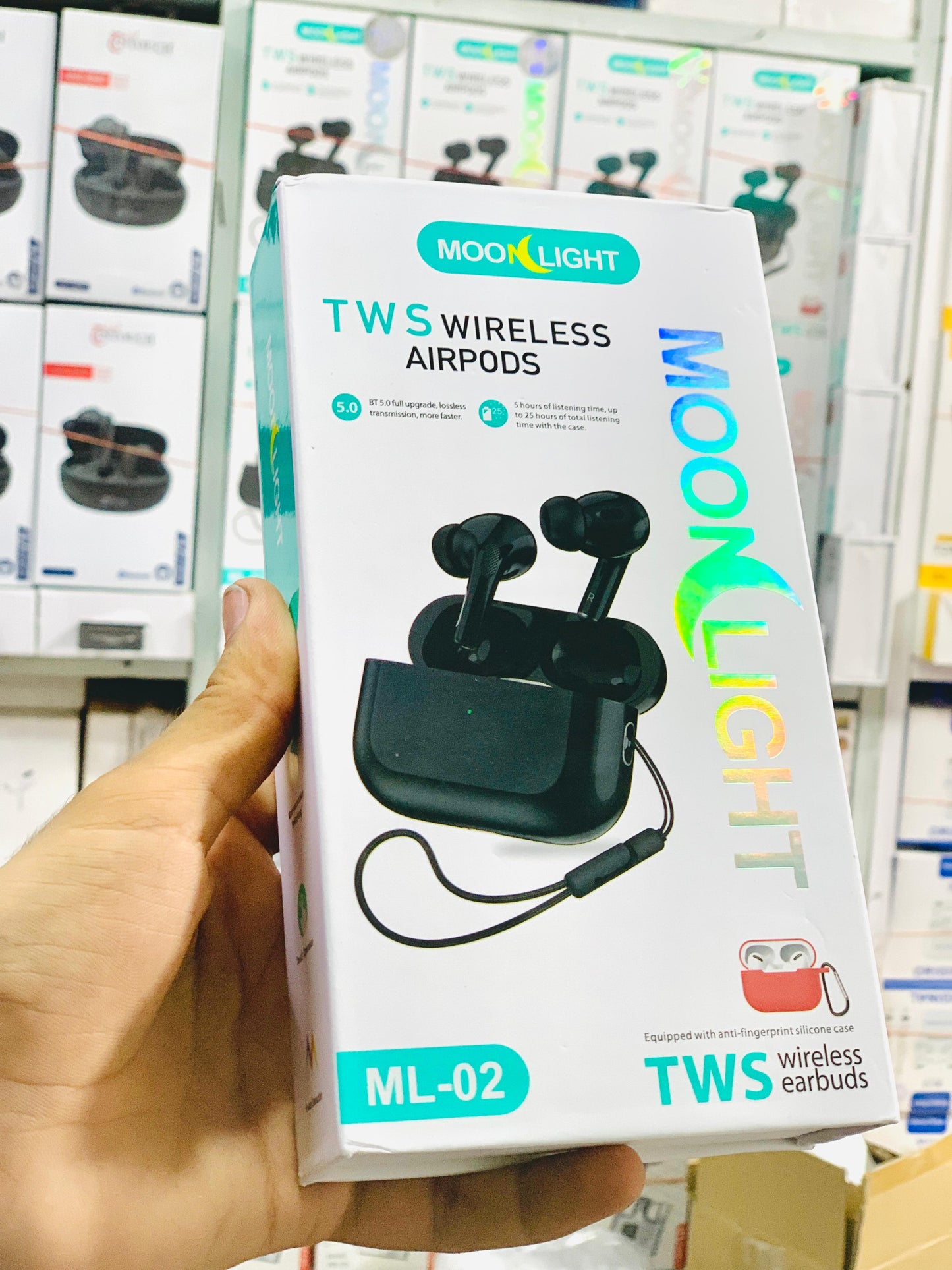 Moonlight New Model Bluetooth AirPods Pro 2 With Magnetic Design Wireless Charging Case Buzzer Volume Control Big Battery And Bluetooth Pouch