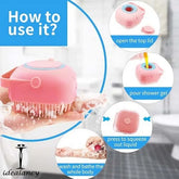 Instructions on how to use a pink shower scrubber