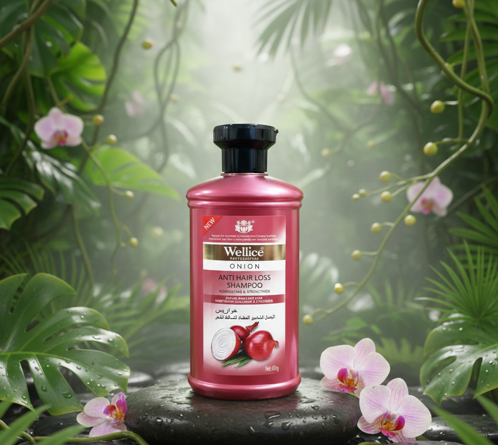 Wellice Professional Onion Anti Hair Loss Shampoo – 400g Hair Care Solution to Strengthen, Nourish & Reduce Hair Fall Naturally