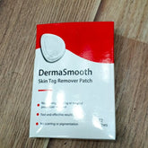DermaSmooth skin tag remover patch packaging on a wooden surface