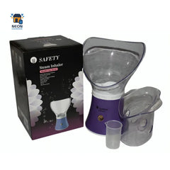 Steam inhaler with packaging on a white background