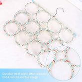 28-hole multi-purpose scarf and belt organizer hanger for neatly storing accessories in wardrobes.
