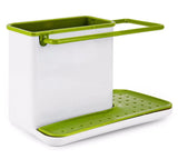Kitchen soap dispenser with sponge holder designed for easy dish soap access and cleaning convenience.