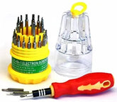 31-in-1 universal magnetic screwdriver tool kit with interchangeable precision bits for electronics, repairs, and DIY projects.