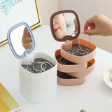 360 rotating jewelry holder for displaying and storing multiple jewellery pieces conveniently.