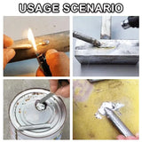 Usage scenario of a tool or product being used on various surfaces.