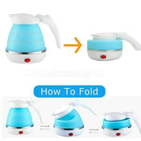 600ml collapsible electric kettle with a foldable design for compact storage and travel.