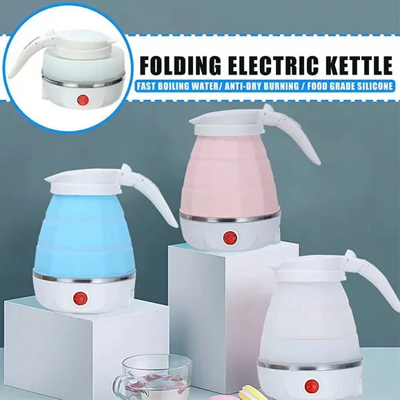 600ml portable collapsible electric kettle for boiling water at home, the office, or while traveling.