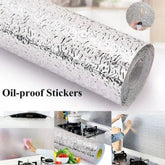 Aluminum foil waterproof heat-resistant sticker for protecting kitchen walls, countertops, and surfaces.