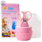 Baby nail care grooming set with a cute storage case for safe and convenient infant grooming.