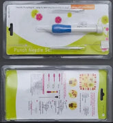 Punch needle set in packaging with a colorful label