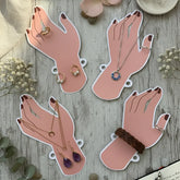 Elegant jewelry display cards in a pack of 4 for showcasing earrings, necklaces, and accessories.