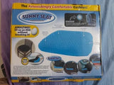 Cooling gel seat cushion designed to provide soft support and reduce sitting discomfort.