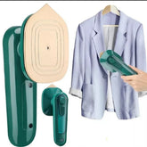 Handheld portable micro steam iron for quick wrinkle removal at home and while traveling.