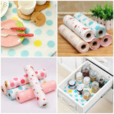 Kitchen polka dot foamic shelf liner 45x150cm for protecting shelves, drawers, and cabinets.
