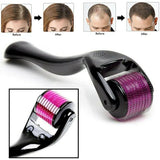 Hair roller device with before and after images on a white background