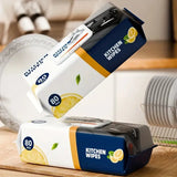 Multi-surface kitchen wipes with 80 sheets for cleaning counters, tables, stovetops, and appliances.