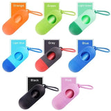 Colorful lip balm cases with keychains on a white background