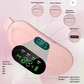 Portable menstrual heating pad and massage belt designed for comfortable heat therapy and relaxation.