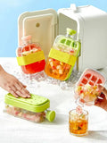 Reusable 500ml water bottle featuring an integrated ice cube tray for convenient cooling.