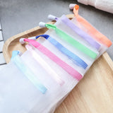 Soap saver mesh bag for convenient soap storage and improved drainage after use.