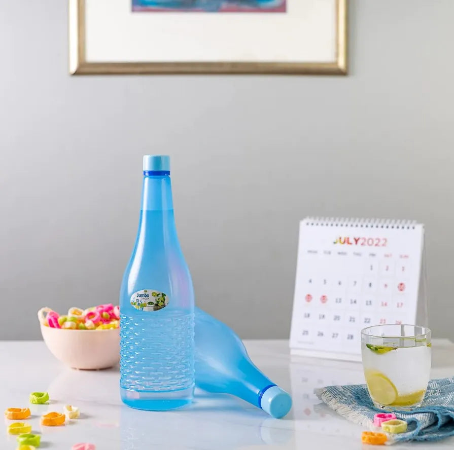 Reusable 1.2L plastic water bottles in a set of four for everyday hydration and convenience.