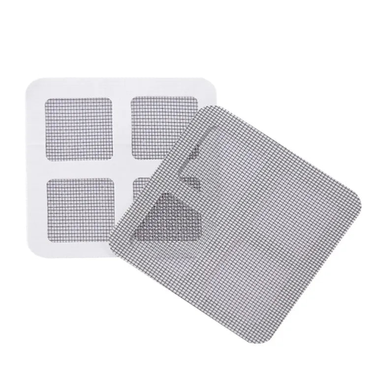 Two rectangular mesh filters on a white background