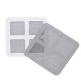 Two rectangular mesh filters on a white background