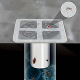 Insect control device with a grid and a close-up of pests on a gray background