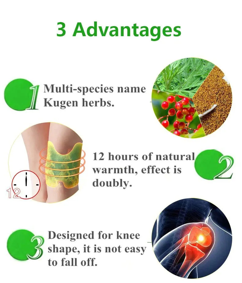 Three advantages of Kugen herbs with illustrations and text on a white background