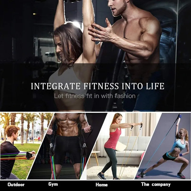 Collage of people exercising outdoors, in a gym, at home, and with a text overlay about integrating fitness into life.