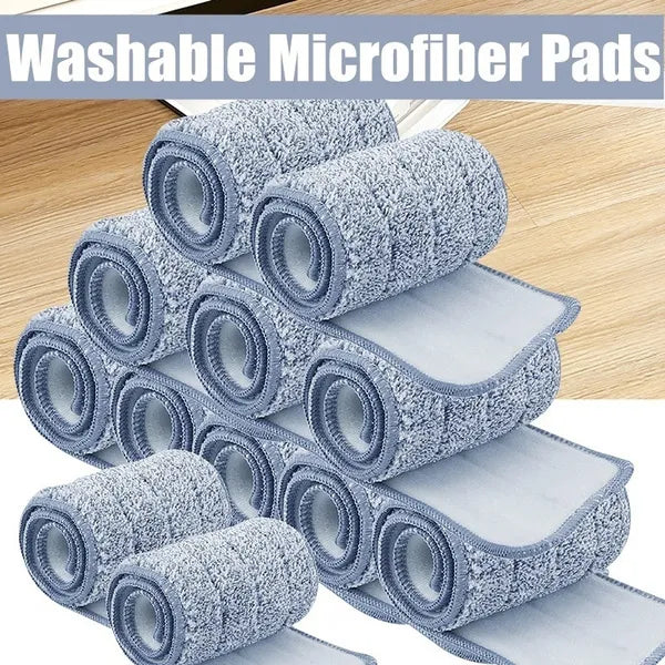 2-piece replacement microfiber mop pads for effective floor cleaning and dust removal.