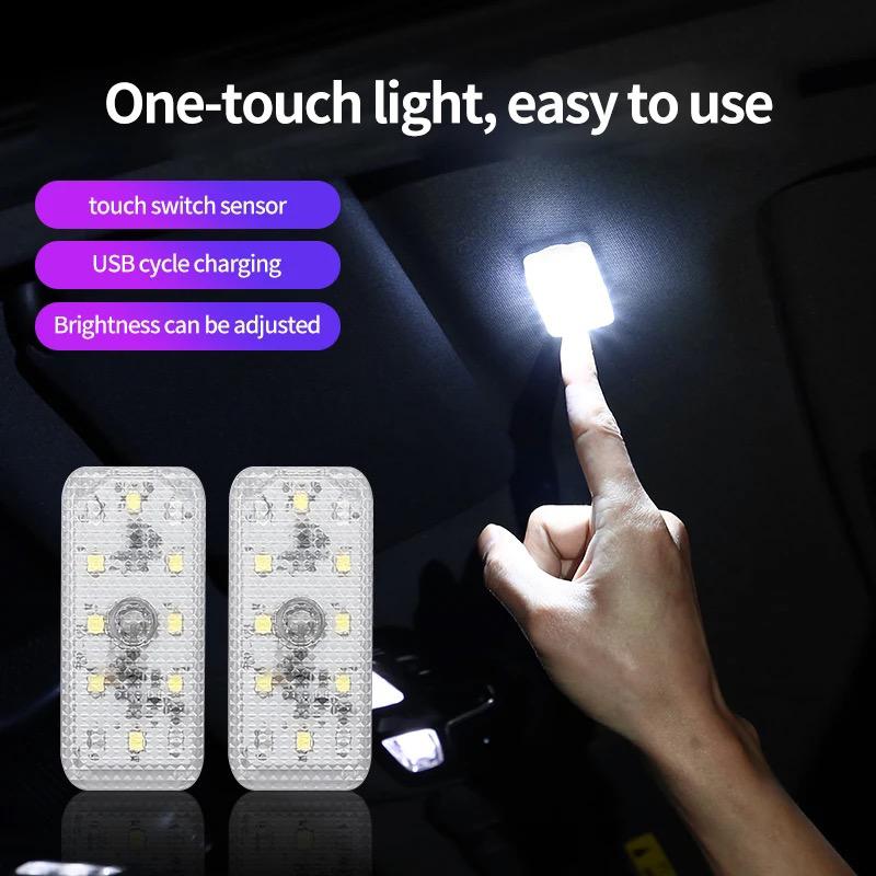 Car LED Lights Interior Magnetic Auto Interior lighting USB Rechargeable Portable LED Lights Car Night Reading Car Ambient Lighting 7 colors