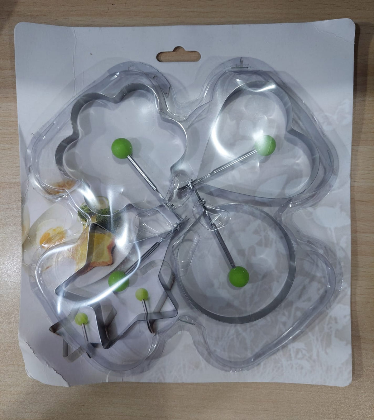 Pack of 4 Egg Shaper Kitchen Tools Star, Heart, Round, Flower Shaped Stainless Steel -