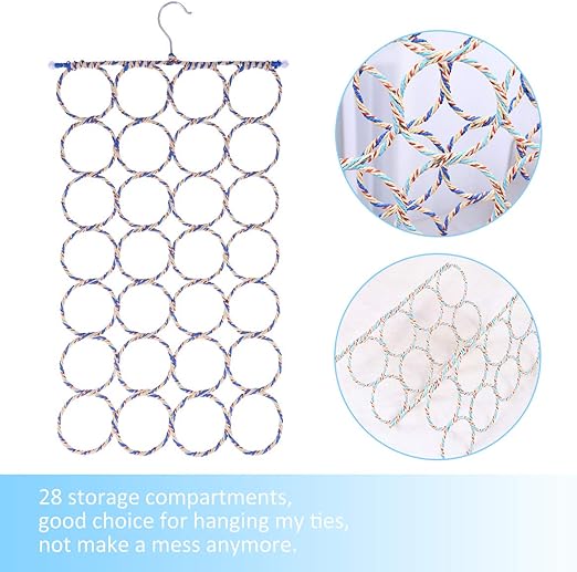 28-Hole Multi-Purpose Scarf & Belt Organizer Hanger
