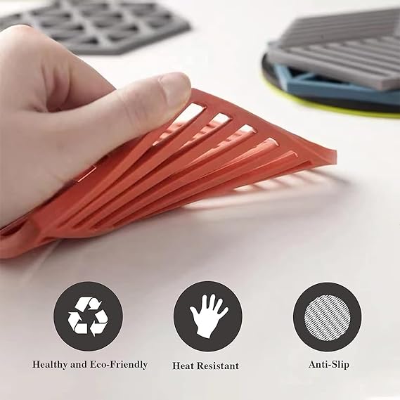 1PCS Multifunction Heat Resistant Silicone Mat Drink Cup Coasters Nonslip Pads Pot Holder Table Placemat Kitchen Accessories