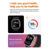Smartwatch with health monitoring features on a white background