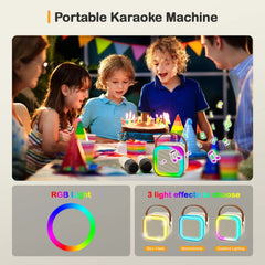 Mini Portable Karaoke Bluetooth Speaker with 2 Mike Audio Integrated Microphone Home Karaoke Wireless Bluetooth Speaker