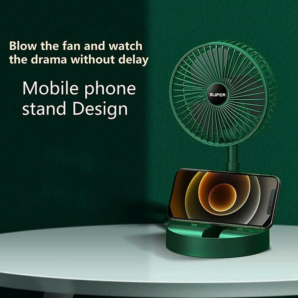 Telescopic Foldable Rechargeable Desk Fan