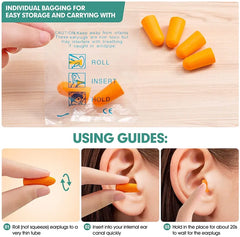 Foam Ear Plug for travel Anti Noise Reduction Removable Corded Soft Earplugs For Sleeping Hearing Ear Protection Earmuffs Noise Prevention For Airplane Travel (Pack Of 5)
