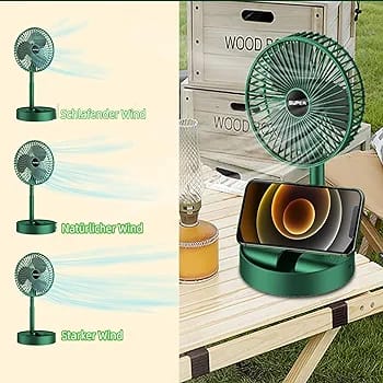 Telescopic Foldable Rechargeable Desk Fan