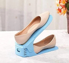 Adjustable Foldable Double-Layer Shoe Rack (2pc)