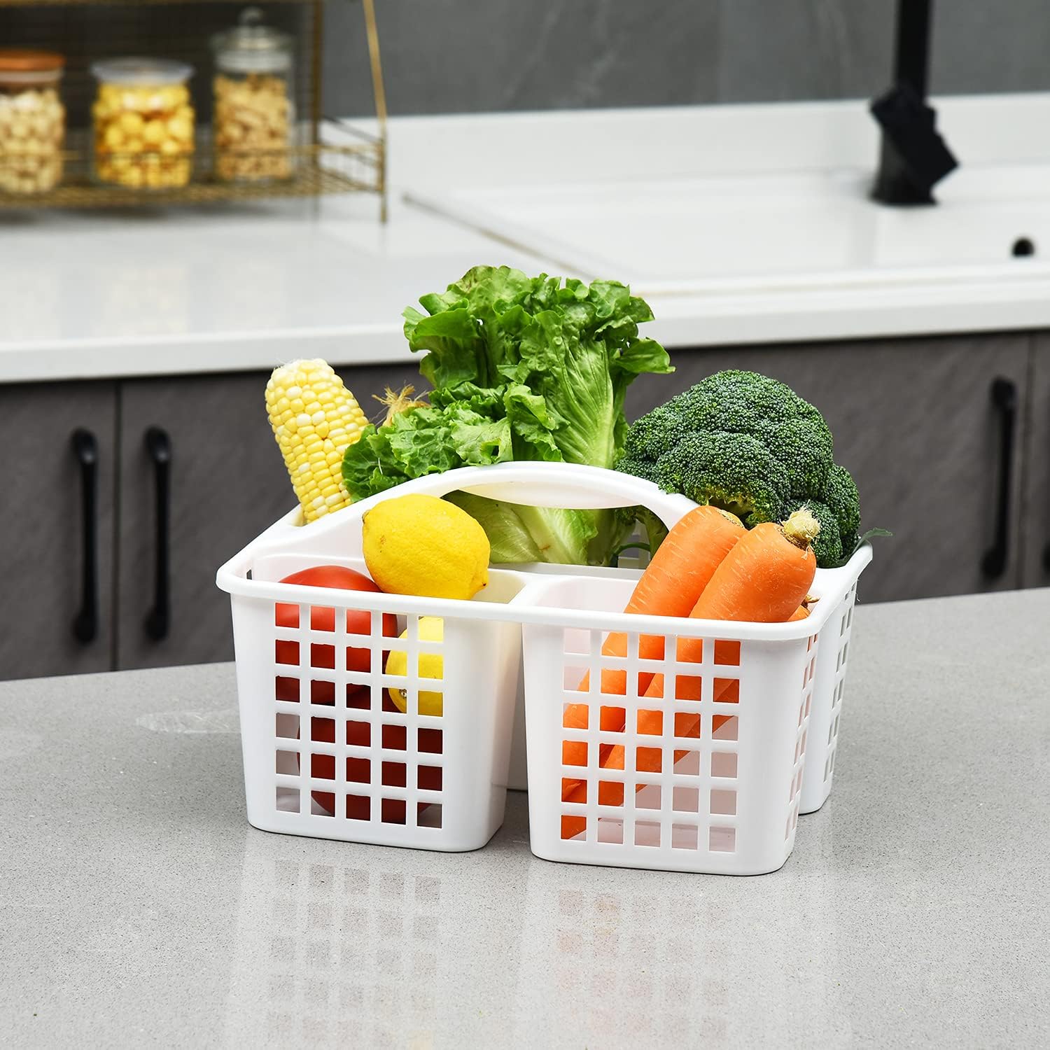 Multi-Compartment Plastic Bathroom Shower Caddy