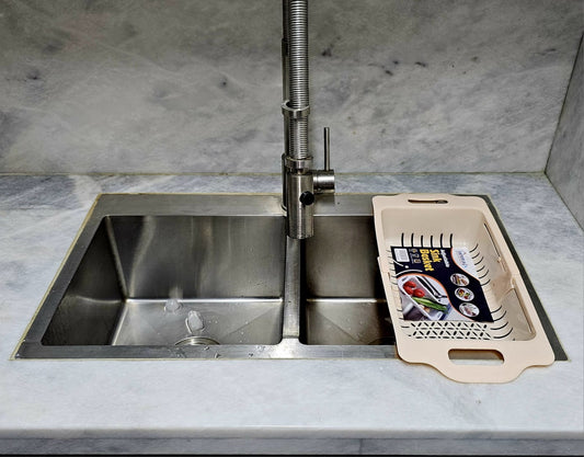 Kitchen Plastic Dish Drainer and Drying Rack Sink Basket for Washing Bowls Utensils Vegetables Fruits Storage Organizer